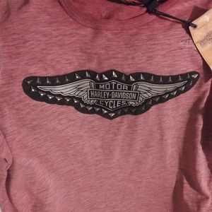 Studded wing Harley davidson tee